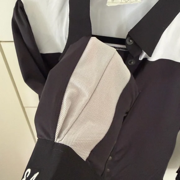 Equestriess Atellier Black and White Button-Up Sun Shirt - Picture 3 of 4